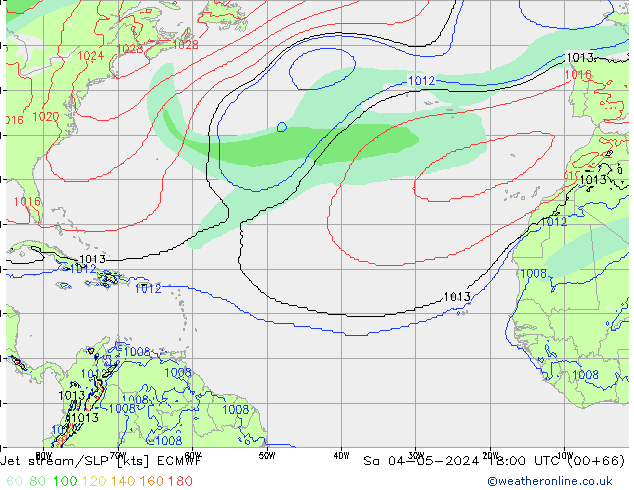 Jet stream/SLP ECMWF Sa 04.05.2024 18 UTC