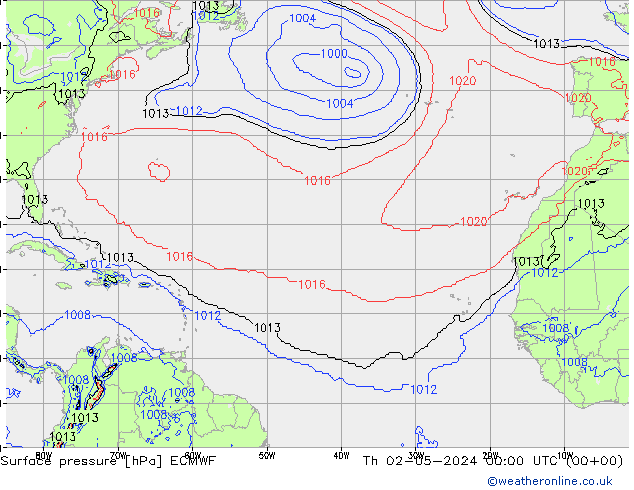 Surface pressure ECMWF Th 02.05.2024 00 UTC