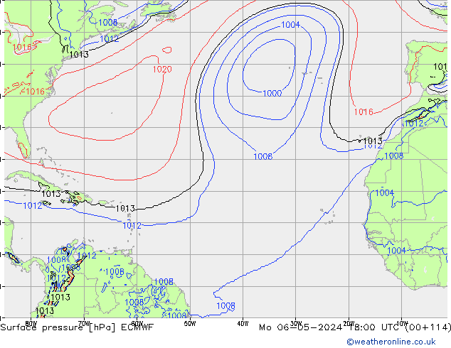 Yer basıncı ECMWF Pzt 06.05.2024 18 UTC