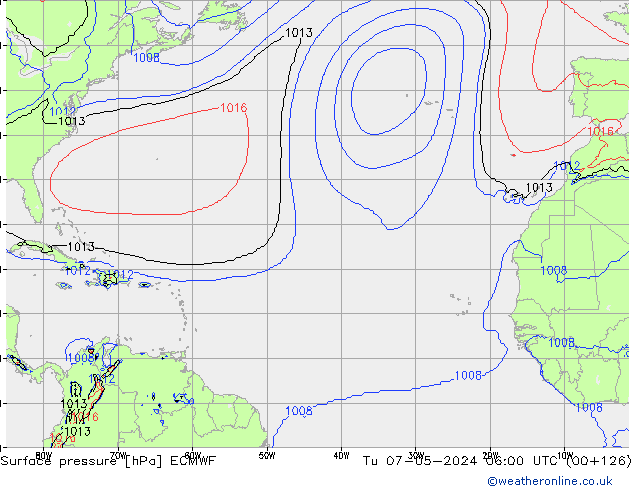 Presión superficial ECMWF mar 07.05.2024 06 UTC