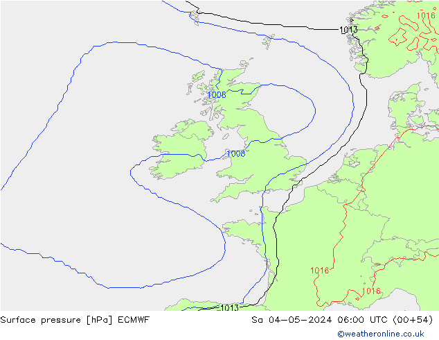 Surface pressure ECMWF Sa 04.05.2024 06 UTC