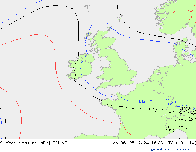 Luchtdruk (Grond) ECMWF ma 06.05.2024 18 UTC