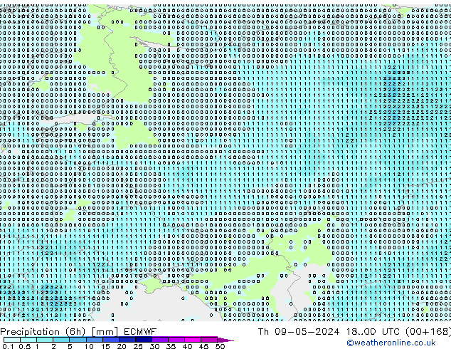 opad (6h) ECMWF czw. 09.05.2024 00 UTC