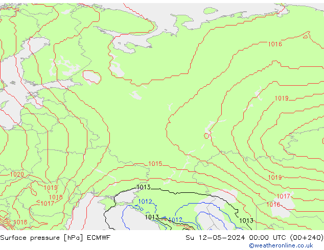 Luchtdruk (Grond) ECMWF zo 12.05.2024 00 UTC