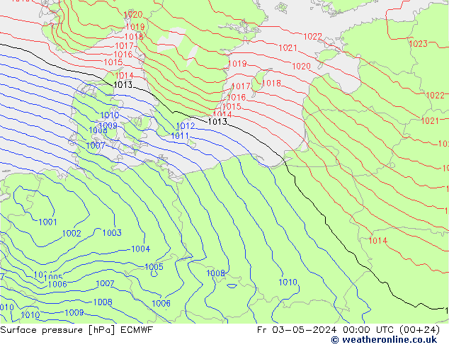 ciśnienie ECMWF pt. 03.05.2024 00 UTC