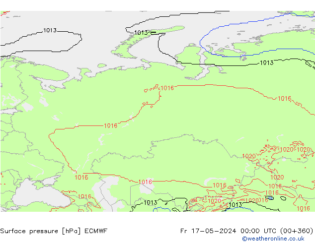 Yer basıncı ECMWF Cu 17.05.2024 00 UTC