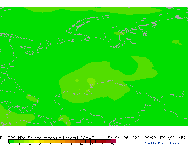 RH 700 hPa Spread ECMWF Sa 04.05.2024 00 UTC