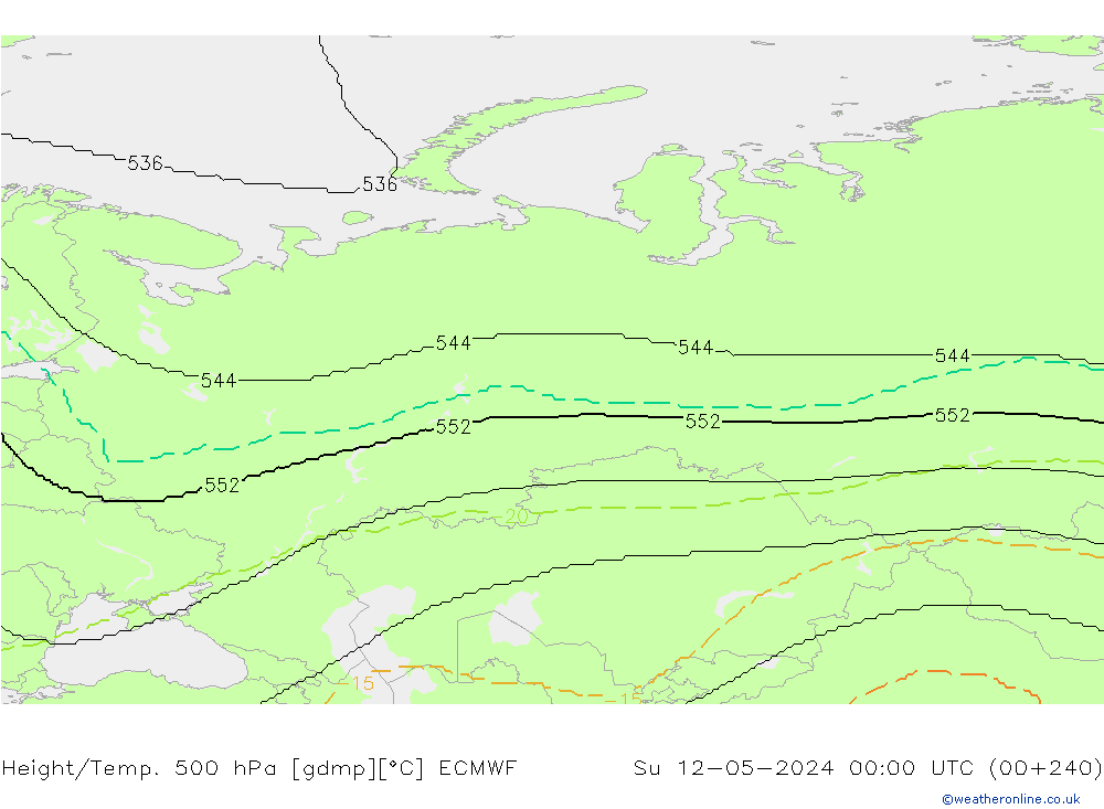 Height/Temp. 500 hPa ECMWF  12.05.2024 00 UTC