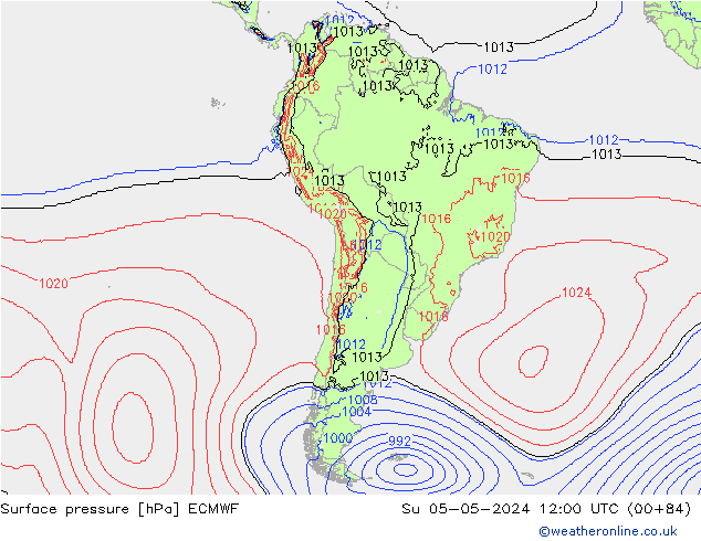 pression de l'air ECMWF dim 05.05.2024 12 UTC