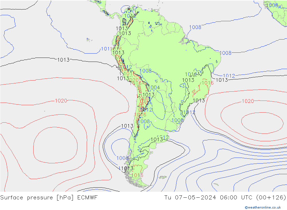 Surface pressure ECMWF Tu 07.05.2024 06 UTC