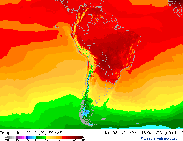 température (2m) ECMWF lun 06.05.2024 18 UTC