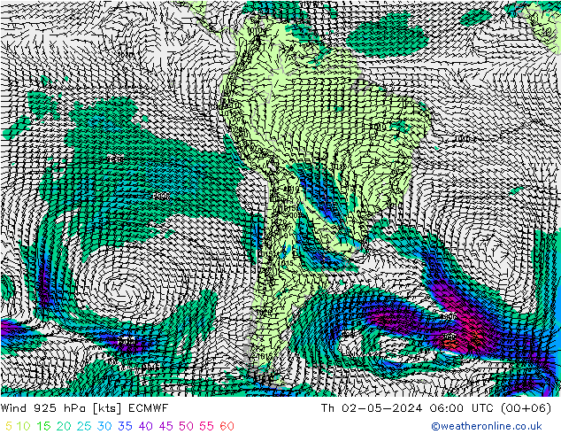 Wind 925 hPa ECMWF Th 02.05.2024 06 UTC