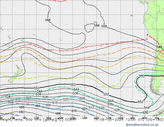 Yükseklik/Sıc. 500 hPa ECMWF Per 09.05.2024 12 UTC