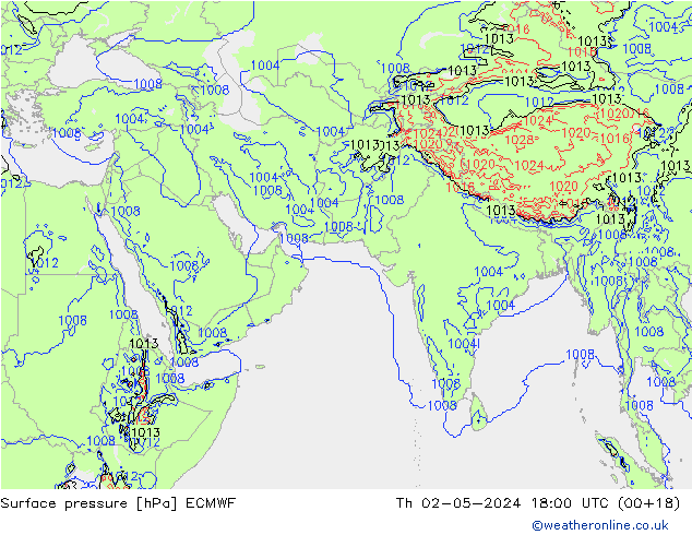 Bodendruck ECMWF Do 02.05.2024 18 UTC