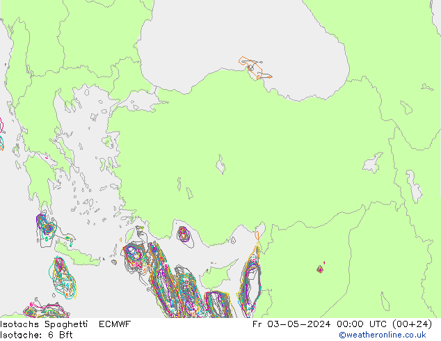 Izotacha Spaghetti ECMWF pt. 03.05.2024 00 UTC