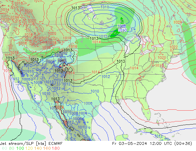 Jet stream/SLP ECMWF Fr 03.05.2024 12 UTC