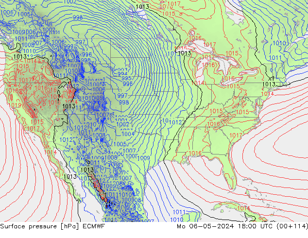 Pressione al suolo ECMWF lun 06.05.2024 18 UTC