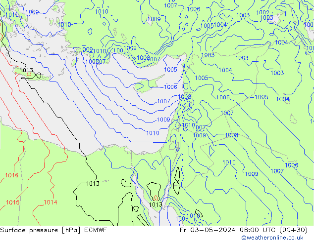 pression de l'air ECMWF ven 03.05.2024 06 UTC