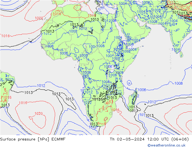 ciśnienie ECMWF czw. 02.05.2024 12 UTC