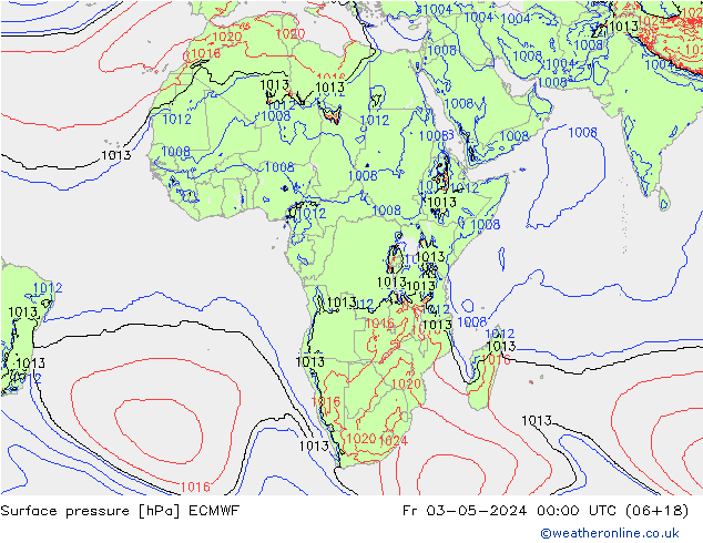 Surface pressure ECMWF Fr 03.05.2024 00 UTC