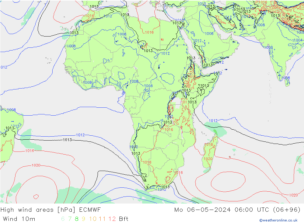 High wind areas ECMWF Mo 06.05.2024 06 UTC