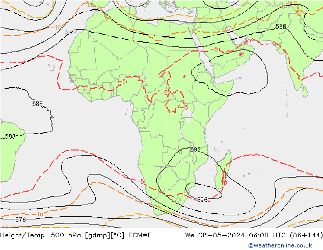 Height/Temp. 500 hPa ECMWF We 08.05.2024 06 UTC