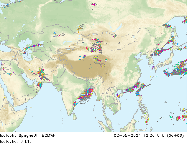 Isotachs Spaghetti ECMWF Th 02.05.2024 12 UTC