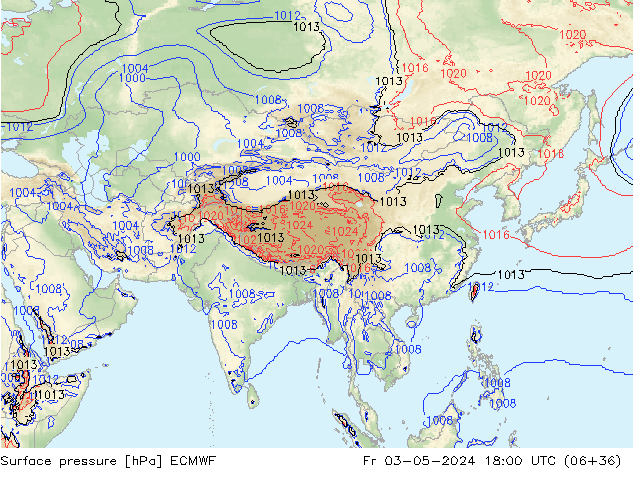 Bodendruck ECMWF Fr 03.05.2024 18 UTC