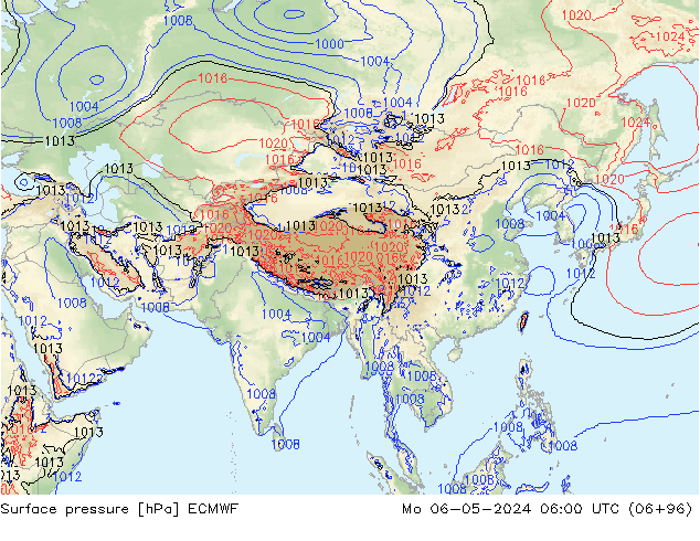 Surface pressure ECMWF Mo 06.05.2024 06 UTC