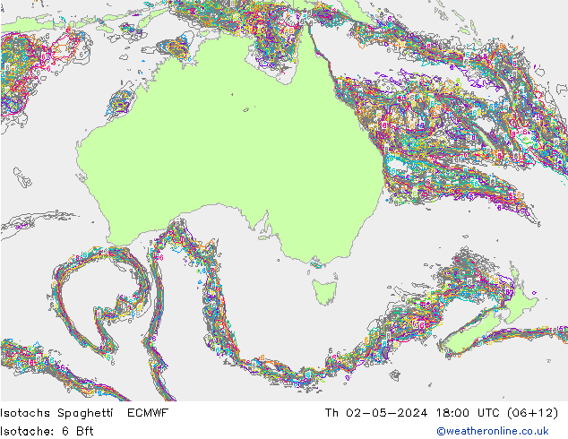 Isotachs Spaghetti ECMWF Th 02.05.2024 18 UTC