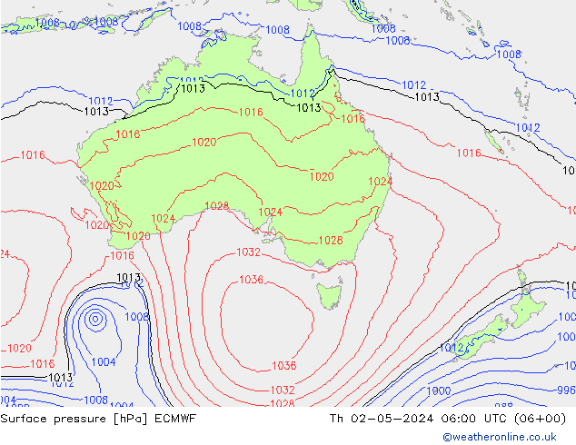 приземное давление ECMWF чт 02.05.2024 06 UTC