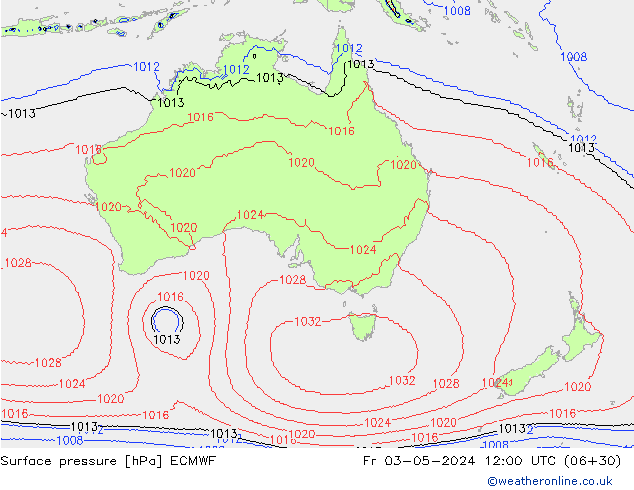 Luchtdruk (Grond) ECMWF vr 03.05.2024 12 UTC