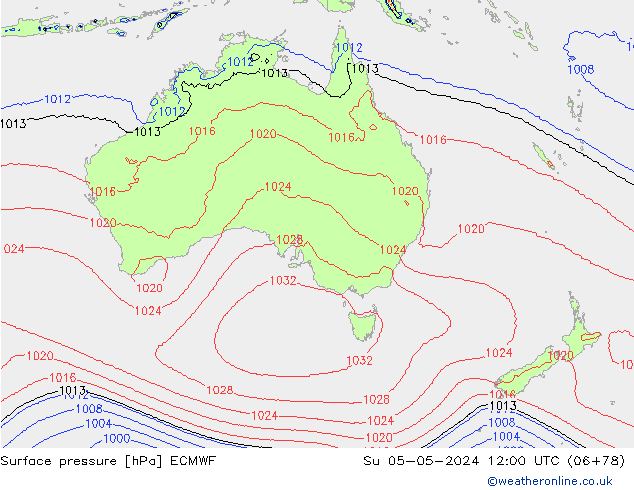 Surface pressure ECMWF Su 05.05.2024 12 UTC