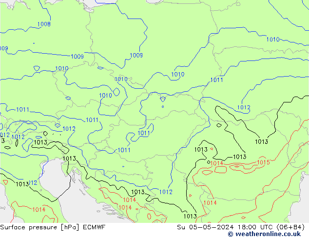 Surface pressure ECMWF Su 05.05.2024 18 UTC