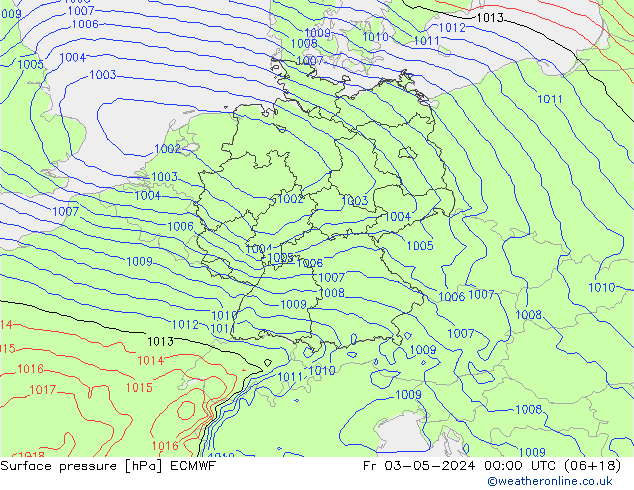 Surface pressure ECMWF Fr 03.05.2024 00 UTC