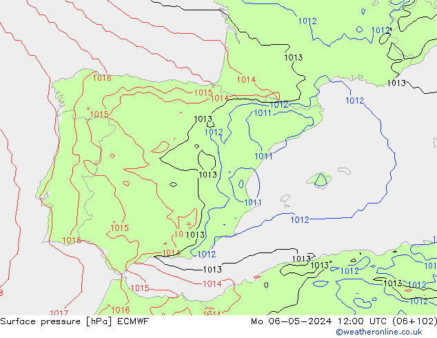 ciśnienie ECMWF pon. 06.05.2024 12 UTC