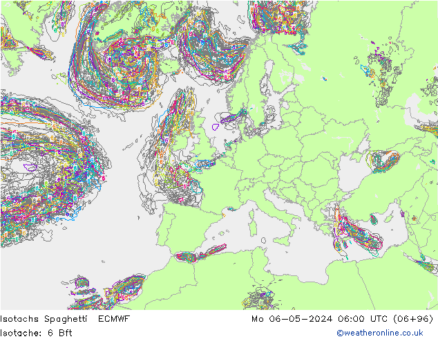 Isotachs Spaghetti ECMWF lun 06.05.2024 06 UTC