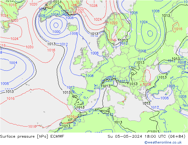 Bodendruck ECMWF So 05.05.2024 18 UTC