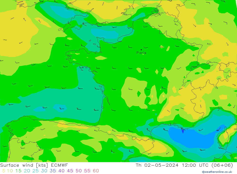  10 m ECMWF  02.05.2024 12 UTC