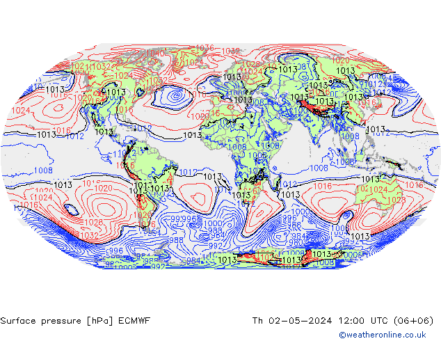 приземное давление ECMWF чт 02.05.2024 12 UTC