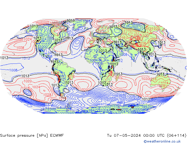 Luchtdruk (Grond) ECMWF di 07.05.2024 00 UTC