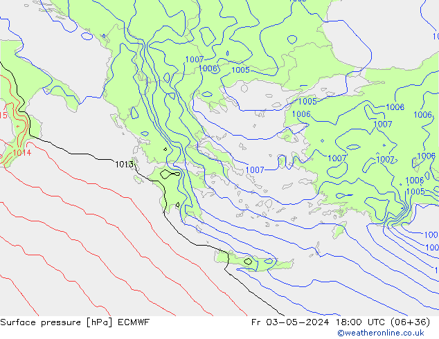 Yer basıncı ECMWF Cu 03.05.2024 18 UTC