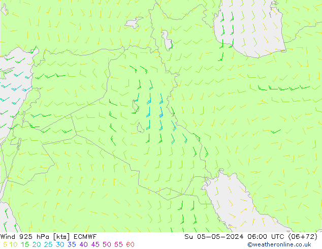 Vent 925 hPa ECMWF dim 05.05.2024 06 UTC