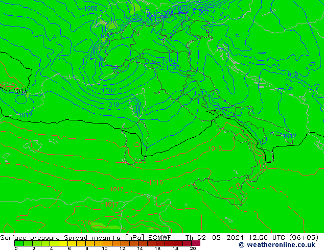 приземное давление Spread ECMWF чт 02.05.2024 12 UTC