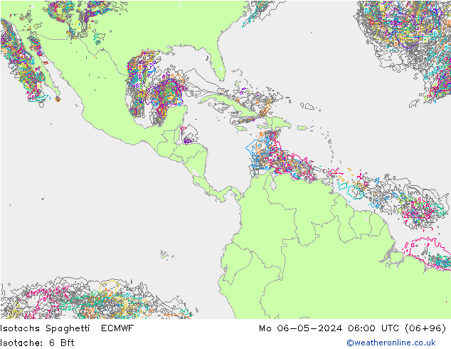 Isotachs Spaghetti ECMWF Mo 06.05.2024 06 UTC