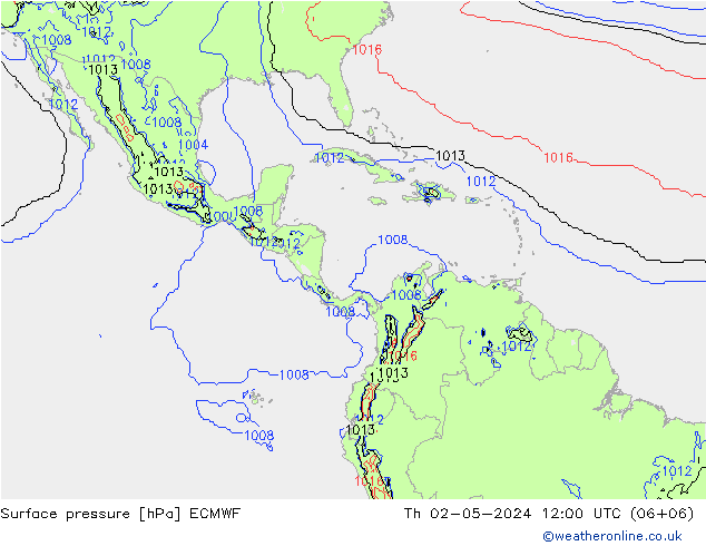 Surface pressure ECMWF Th 02.05.2024 12 UTC