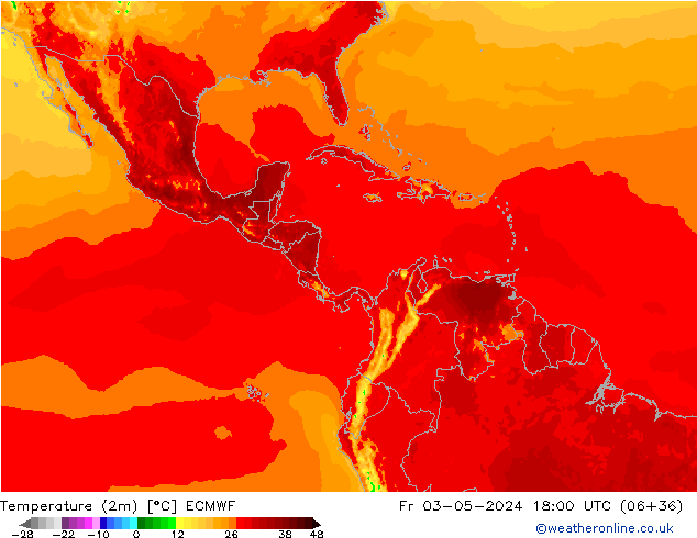 Temperature (2m) ECMWF Fr 03.05.2024 18 UTC