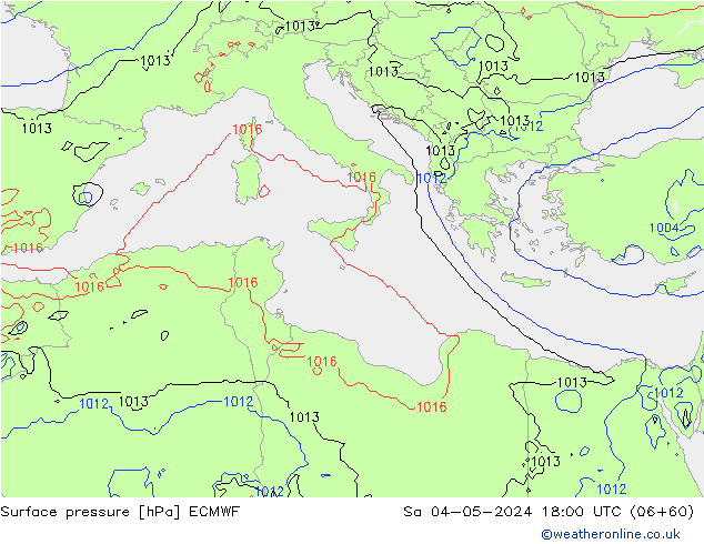 Yer basıncı ECMWF Cts 04.05.2024 18 UTC
