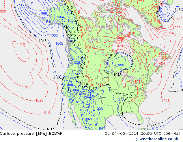 pressão do solo ECMWF Sáb 04.05.2024 00 UTC