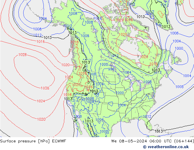 Bodendruck ECMWF Mi 08.05.2024 06 UTC